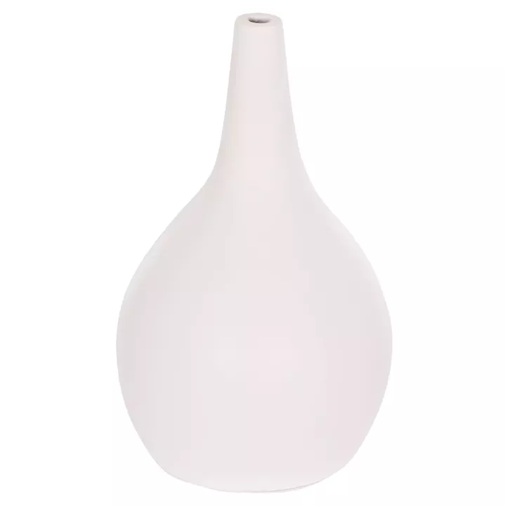 TABLE DECORATIVE VASE DENI HM4663.02L TERRACOTA IN WHITE--Φ26x39Hcm