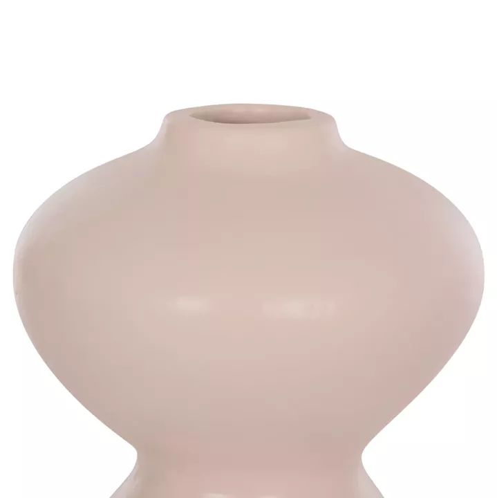 TABLE DECORATIVE VASE NELLY HM4669.02 TERRACOTA IN CREAM WHITE--Φ22x35Hcm.