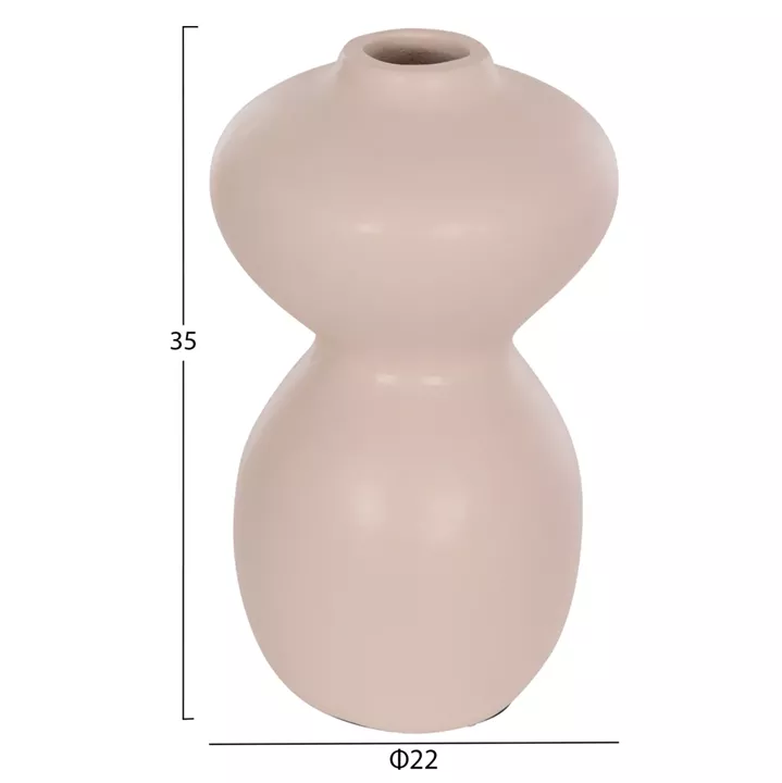 TABLE DECORATIVE VASE NELLY HM4669.02 TERRACOTA IN CREAM WHITE--Φ22x35Hcm.