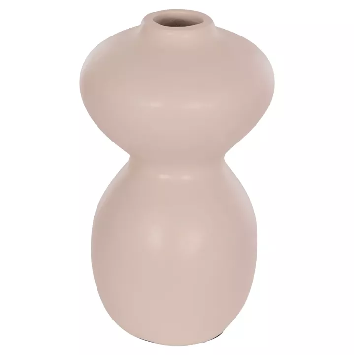 TABLE DECORATIVE VASE NELLY HM4669.02 TERRACOTA IN CREAM WHITE--Φ22x35Hcm.
