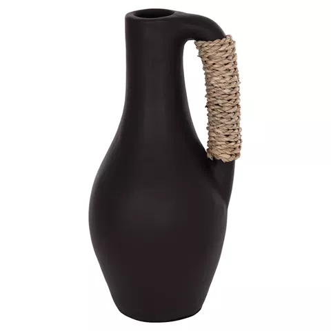 TABLE DECORATIVE VASE CAMMER HM4687.01L TERRACOTA IN BLACK--Φ18x39Hcm.