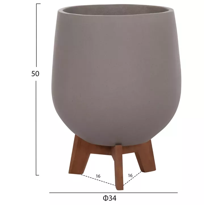 ΣΕΤ 3 ΓΛΑΣΤΡΕΣ ΜΕ ΞΥΛΙΝΕΣ ΒΑΣΕΙΣ TRYLL HM4681.03 FIBER CEMENT--ΓΚΡΙ
