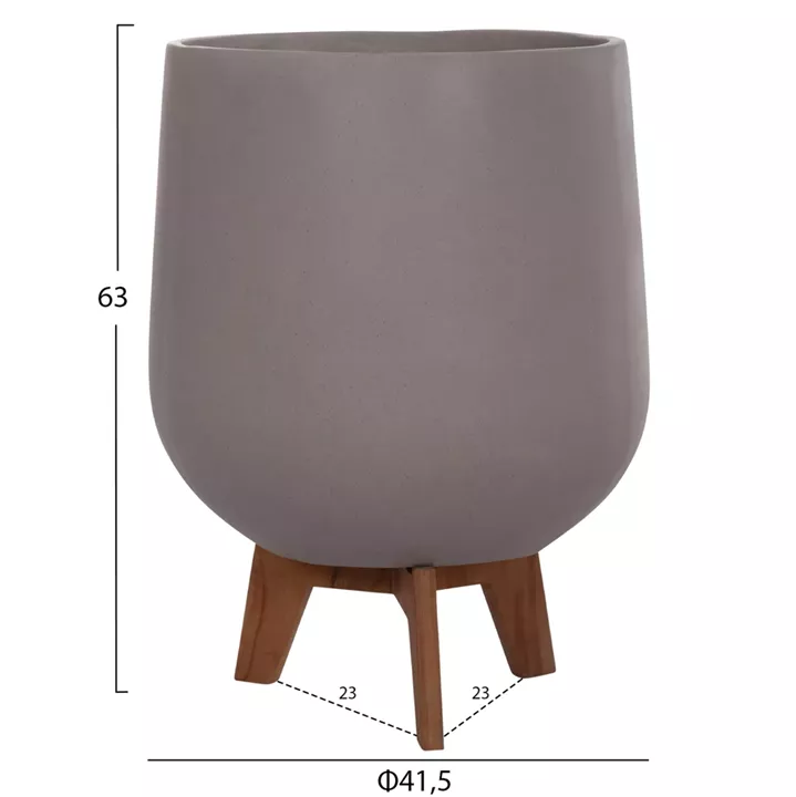 ΣΕΤ 3 ΓΛΑΣΤΡΕΣ ΜΕ ΞΥΛΙΝΕΣ ΒΑΣΕΙΣ TRYLL HM4681.03 FIBER CEMENT--ΓΚΡΙ