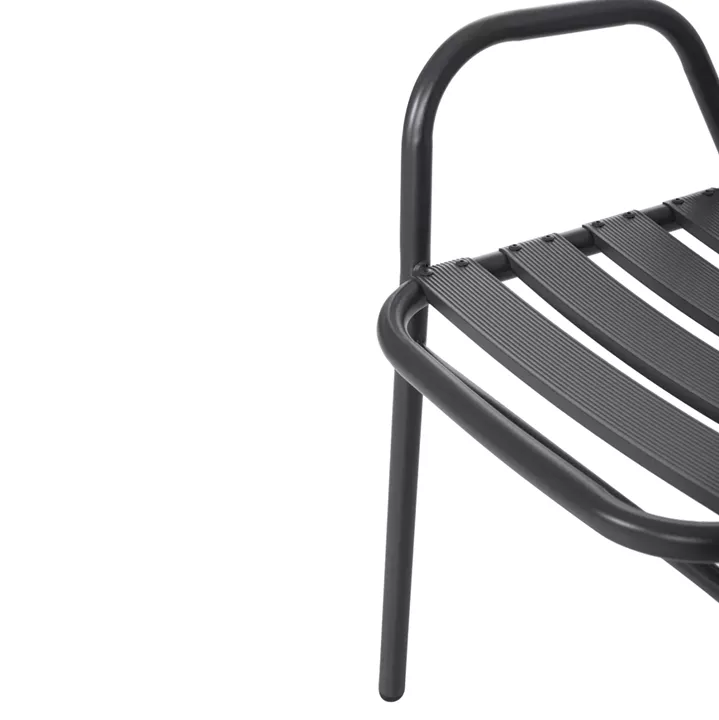 OUTDOOR DINING SET 5PCS ADAM HM21219 METAL CHAIRS & TABLE 110x60 GREY