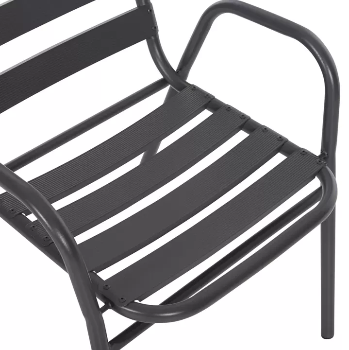 OUTDOOR DINING SET 5PCS ADAM HM21219 METAL CHAIRS & TABLE 110x60 GREY