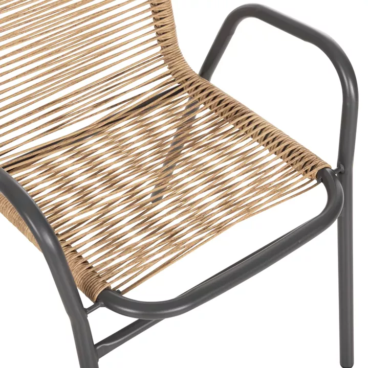OUTDOOR DINING SET 5PCS AVRIL HM21221.01 METAL CHAIRS & TABLE 110x60 GREY-NATURAL