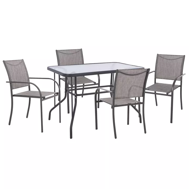 ΣΕΤ ΤΡΑΠΕΖΑΡΙΑΣ 5ΤΜΧ REDAN HM21223 ΤΡΑΠΕΖΙ & 4 ΠΟΛΥΘΡΟΝΕΣ ΣΕ ΓΚΡΙ