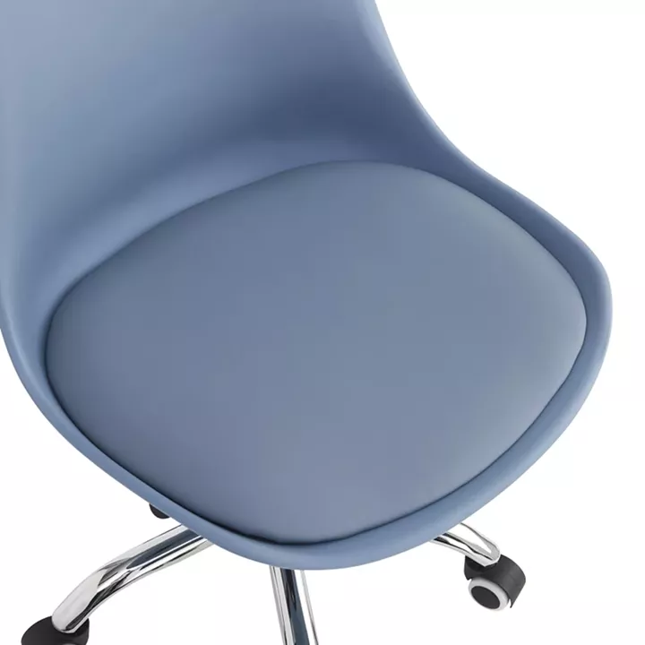 Office chair Gaston II pakoworld pp-pu in light blue color 48x57x80-93cm