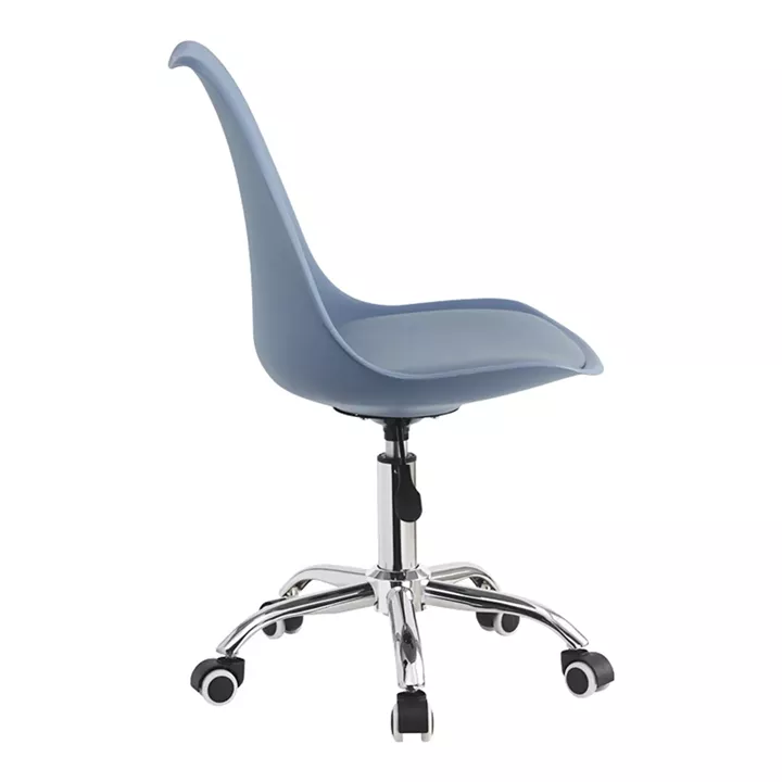 Office chair Gaston II pakoworld pp-pu in light blue color 48x57x80-93cm