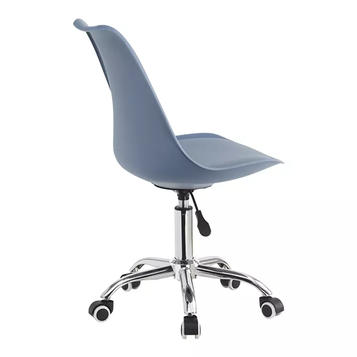 Office chair Gaston II pakoworld pp-pu in light blue color 48x57x80-93cm