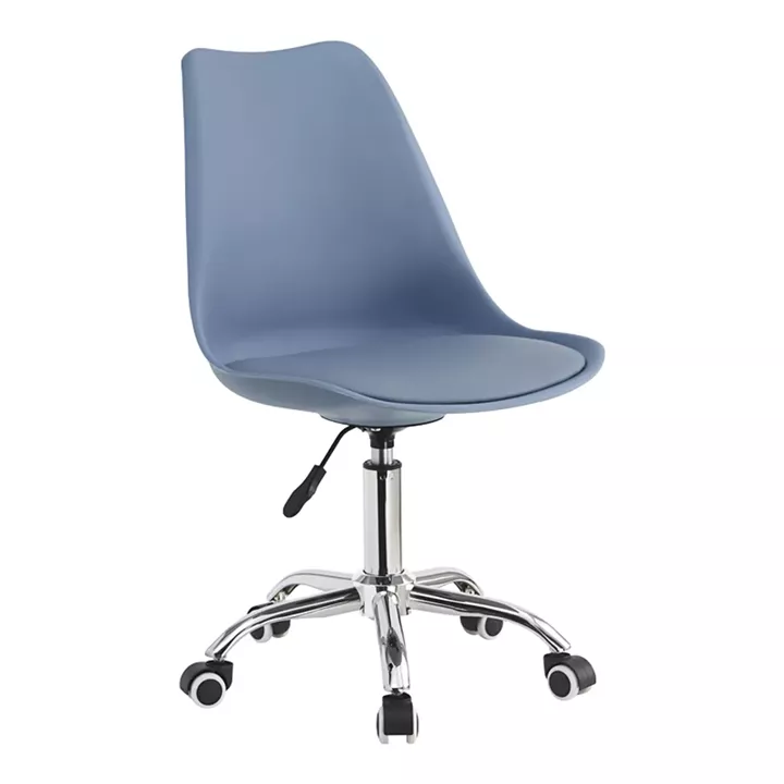 Office chair Gaston II pakoworld pp-pu in light blue color 48x57x80-93cm