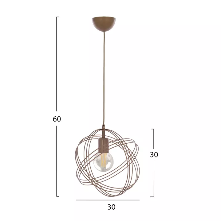 HM7505.02 Pendant ceiling lamp, copper color, one bulb, 