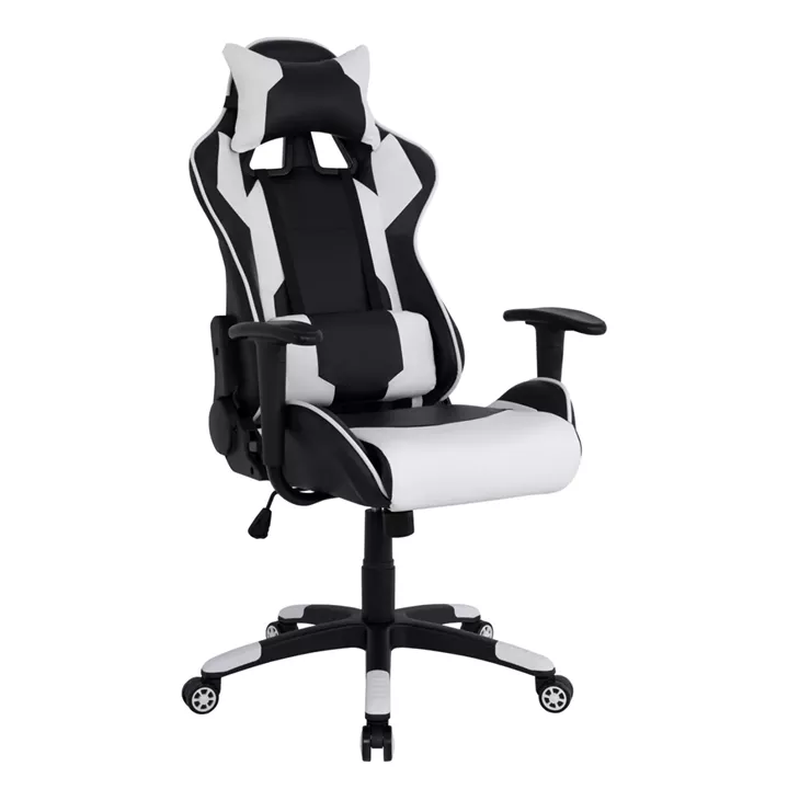 Office Gaming chair HM1072.04 Black-White color 66,5x70x(122-129) cm
