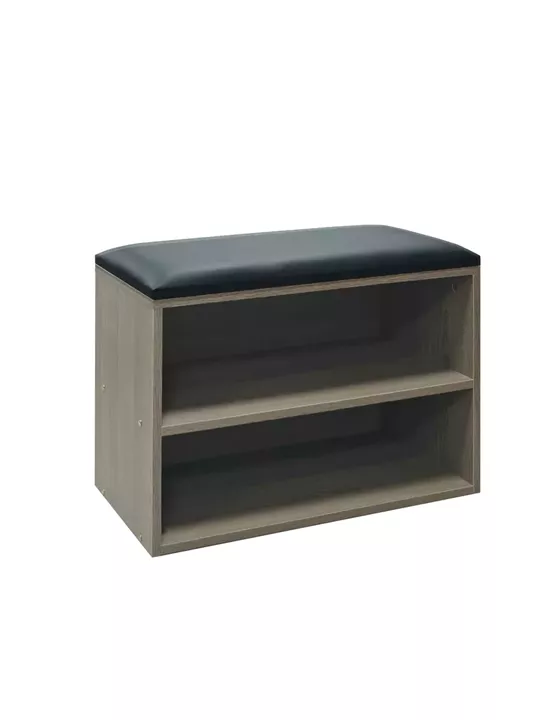 Shoe cabinet stool Kiana pakoworld 4 pairs in grey-oak color 60x32x44cm
