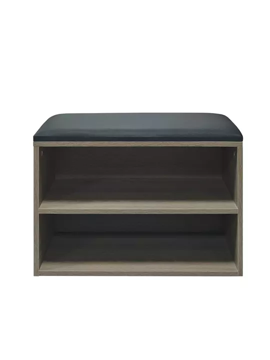 Shoe cabinet stool Kiana pakoworld 4 pairs in grey-oak color 60x32x44cm