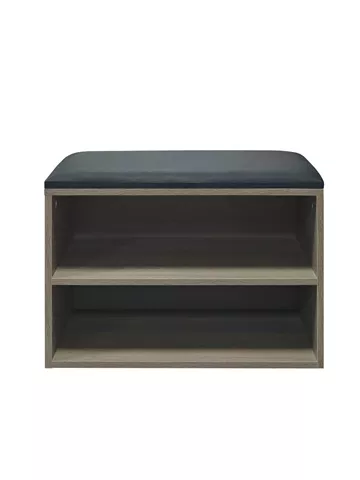 Shoe cabinet stool Kiana pakoworld 4 pairs in grey-oak color 60x32x44cm