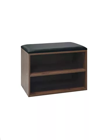 Shoe cabinet stool Kiana pakoworld 4 pairs in walnut color 60x32x44cm
