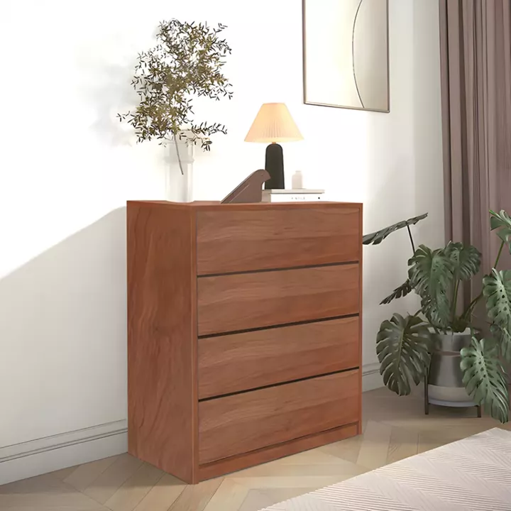Kuanger pakoworld mdf chest of drawers in a walnut color 80x40x80cm