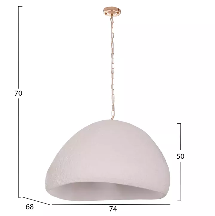 CEILING PENDANT LAMP JAYLEN HM4703.02XL FIBER CEMENT IN WHITE 74x68x50-70Hcm.