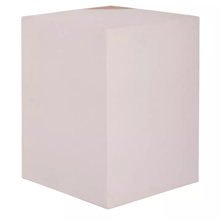 SQUARE SIDE TABLE LEIA HM18163.02 FIBER CEMENT IN WHITE--TEAK WOOD 32.5x32.5x46Hcm.