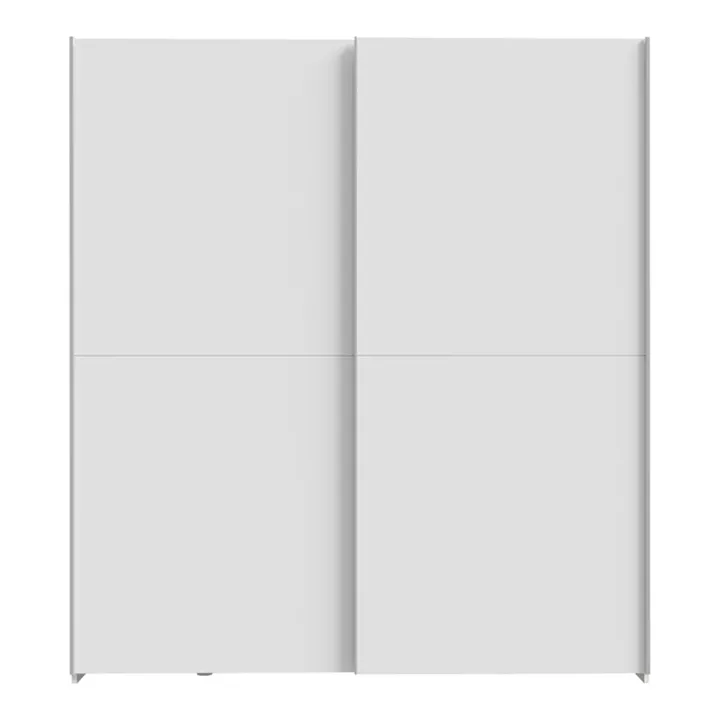 Wardrobe Noez I pakoworld 2 doors with shelves in white color 170.5x61x190.5cm