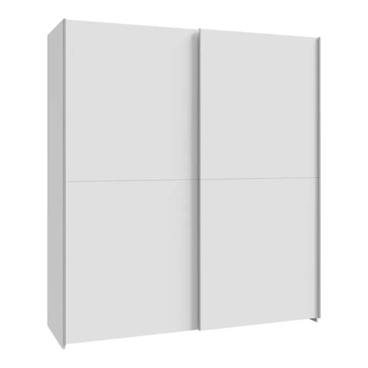 Wardrobe Noez I pakoworld 2 doors with shelves in white color 170.5x61x190.5cm
