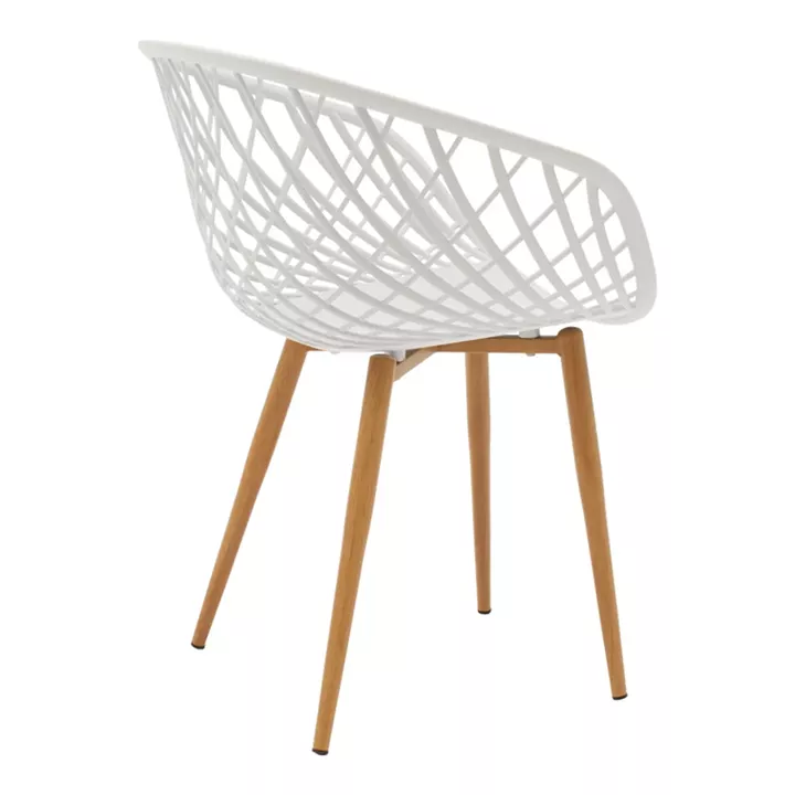 Dining table set of 5 pieces Manka-Ezra pakoworld in white color 110x80x77cm