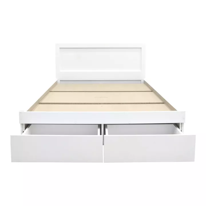 Κρεβάτι Olympus pakoworld με συρτάρι σε λευκή απόχρωση 160x200εκ