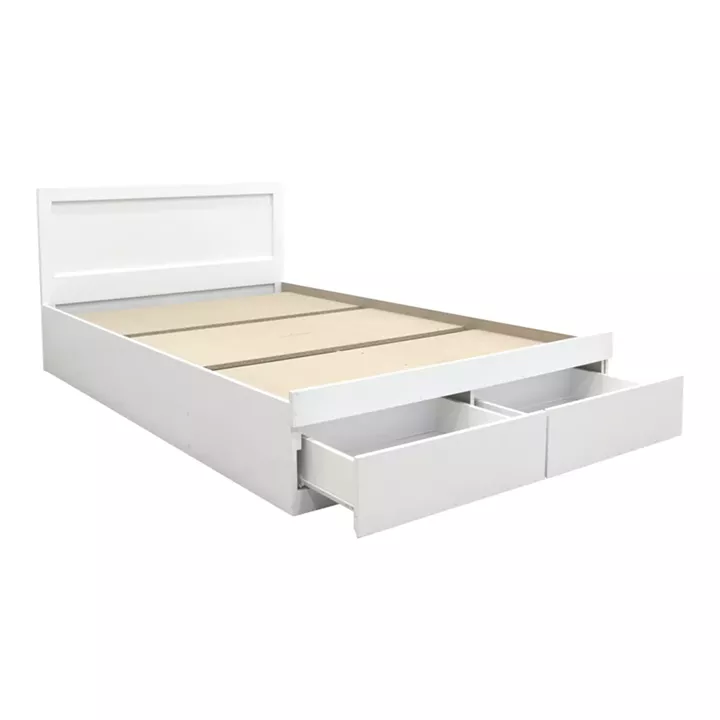 Κρεβάτι Olympus pakoworld με συρτάρι σε λευκή απόχρωση 160x200εκ