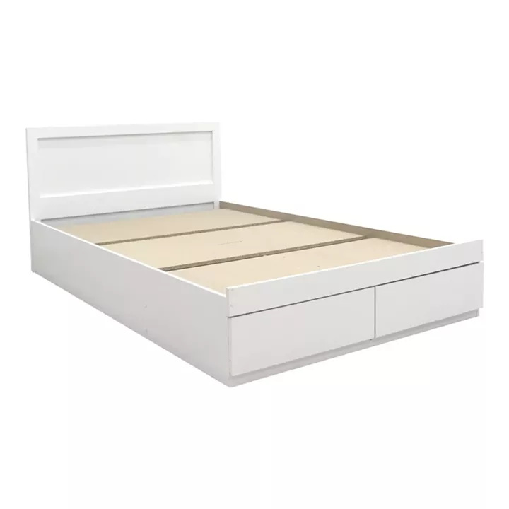 Κρεβάτι Olympus pakoworld με συρτάρι σε λευκή απόχρωση 160x200εκ