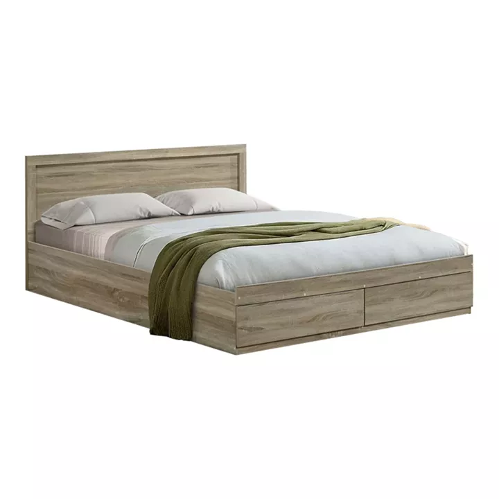 Bed Olympus pakoworld with drawer in light oak color 160x200cm