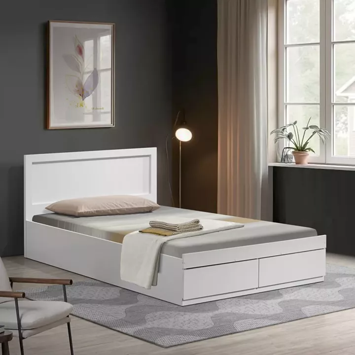 Bed Olympus pakoworld with drawer in white color 120x200cm