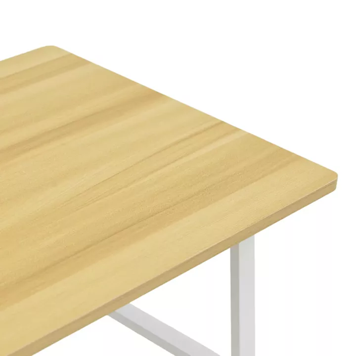 Study desk Ferje pakoworld with shelves mdf in light walnut-white color 100x48x75cm