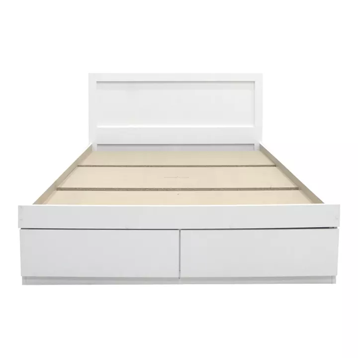 Κρεβάτι Olympus pakoworld με συρτάρι σε λευκή απόχρωση 150x200εκ