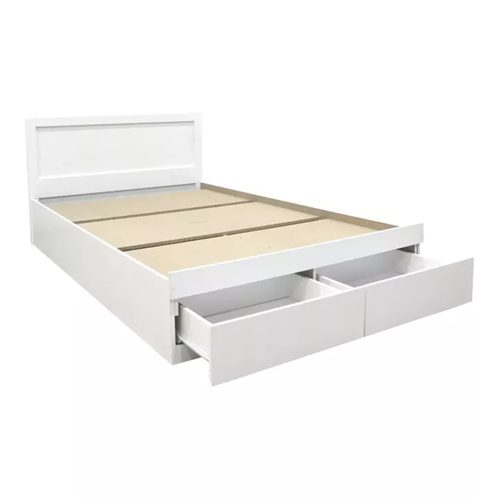 Κρεβάτι Olympus pakoworld με συρτάρι σε λευκή απόχρωση 100x200εκ
