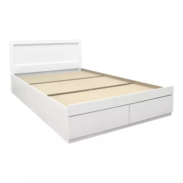 Κρεβάτι Olympus pakoworld με συρτάρι σε λευκή απόχρωση 100x200εκ