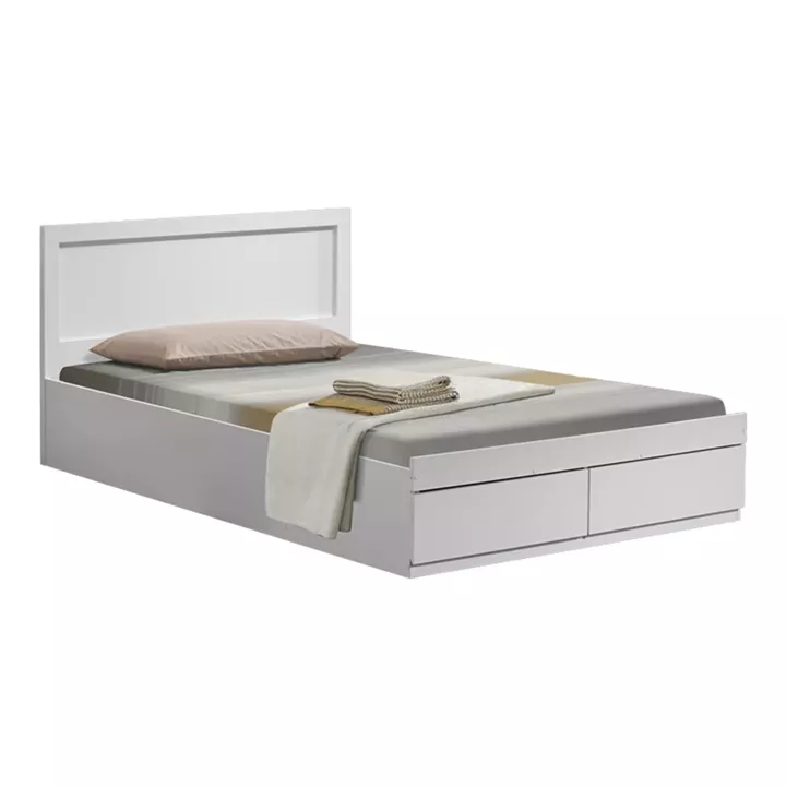 Κρεβάτι Olympus pakoworld με συρτάρι σε λευκή απόχρωση 100x200εκ