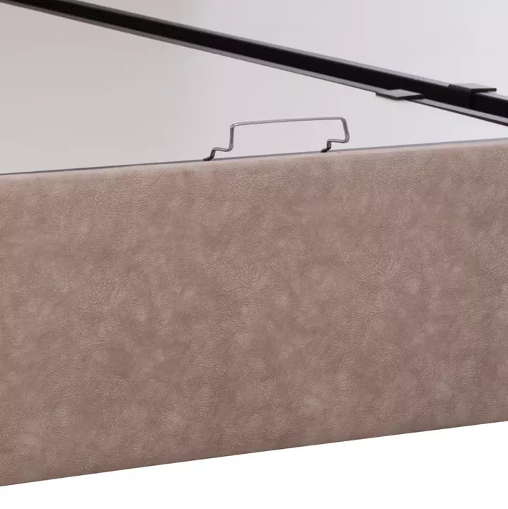 BED WITH MATTRESS DOUBLE DOLORES HM21165 BEIGE FABRIC & STORAGE SPACE--FOR 160x200cm