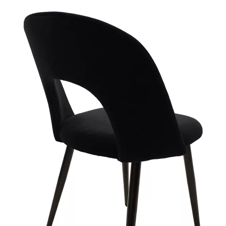 Chair Jonah pakoworld velvet black-black legs