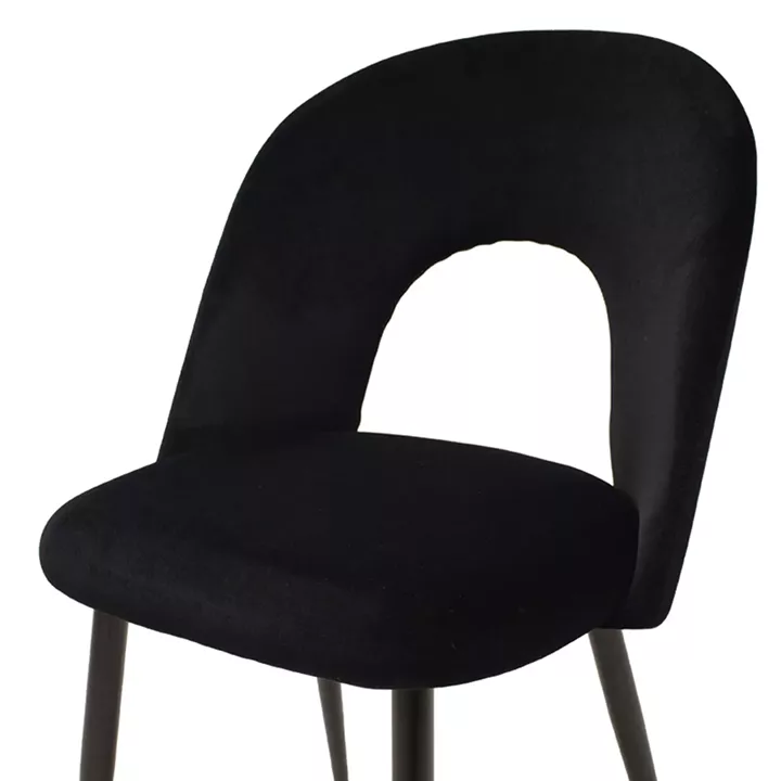Chair Jonah pakoworld velvet black-black legs
