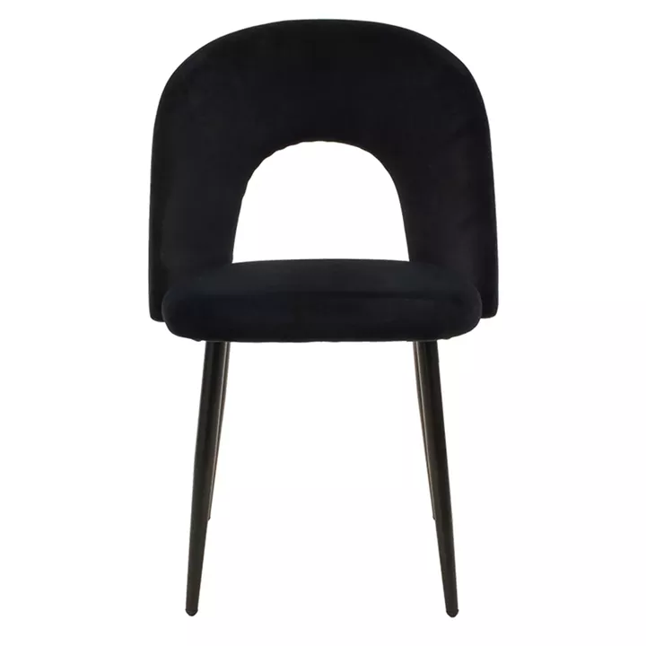 Chair Jonah pakoworld velvet black-black legs