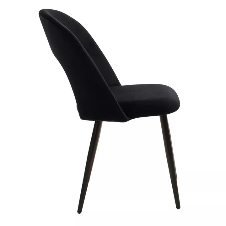 Chair Jonah pakoworld velvet black-black legs