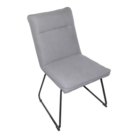 Essential chair pakoworld grey fabric-black metal leg 54x59x89cm