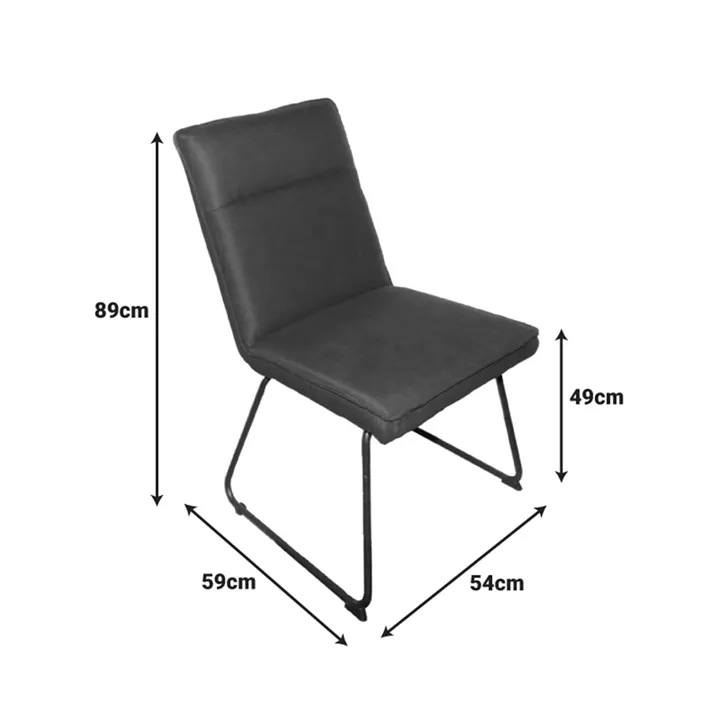 Essential chair pakoworld black fabric-black metal leg 54x59x89cm