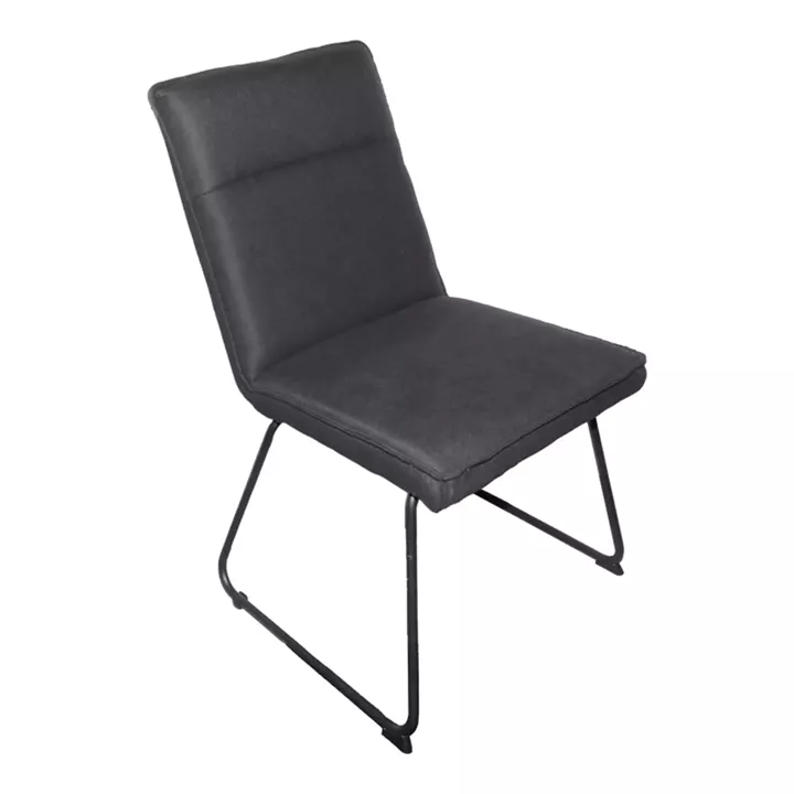 Essential chair pakoworld black fabric-black metal leg 54x59x89cm