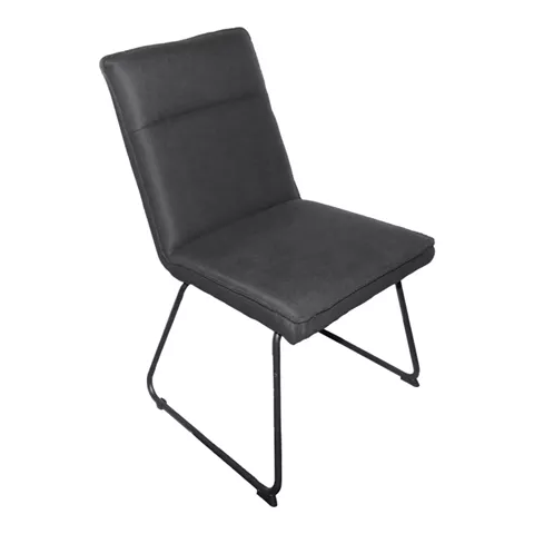 Essential chair pakoworld black fabric-black metal leg 54x59x89cm