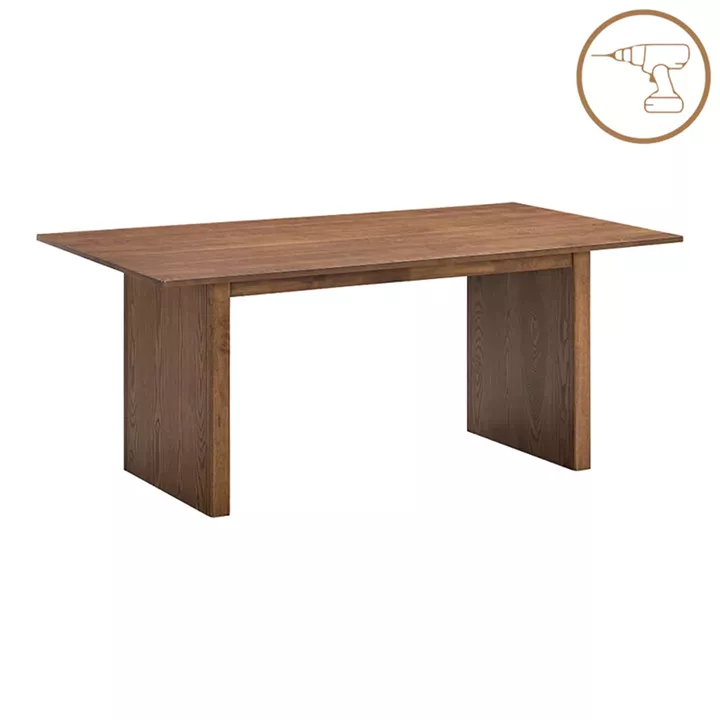 Dining table set Eleganza-Livia pakoworld set of 7 pieces mdf in walnut shade 180x99x75.8cm