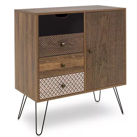 Drawer Boho pakoworld in walnut color 79,5x39,5x86cm