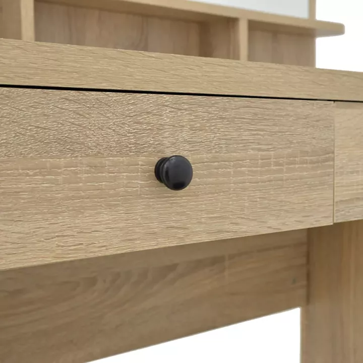Dressing table Cenzo pakoworld in natural and black color 80x40x155cm