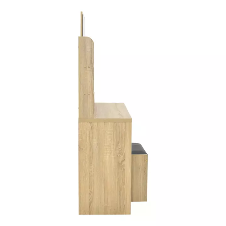 Dressing table Cenzo pakoworld in natural and black color 80x40x155cm